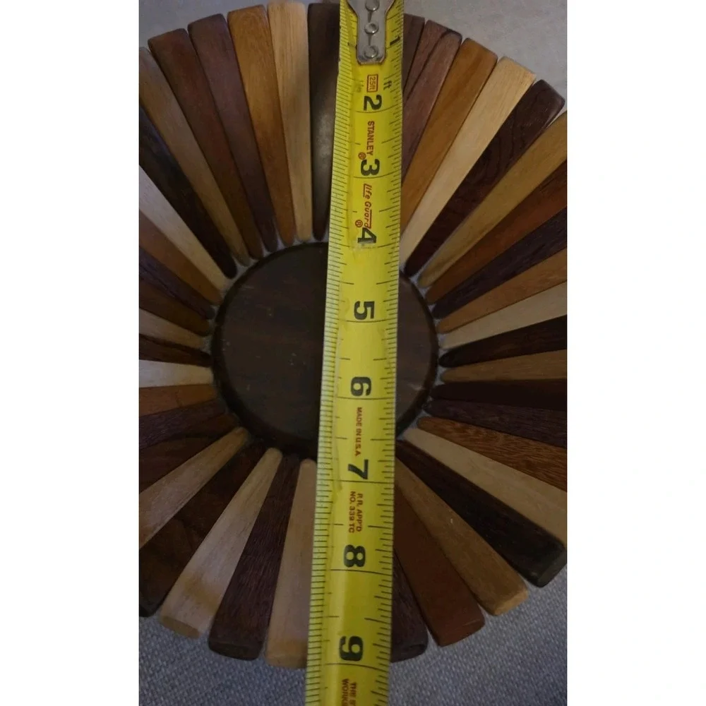 VTG MCM Flexible Multi Wood Slatted Fruit Bowl Basket Accordion Segmented SZ M